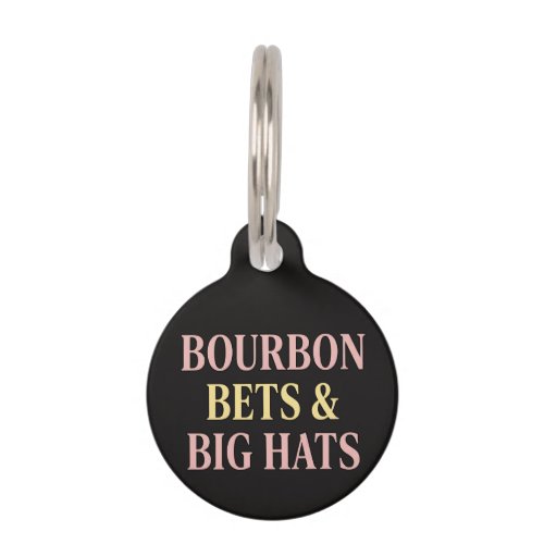 Bourbon Bets & Big Hats Retro Social Club Horse  Pet ID Tag