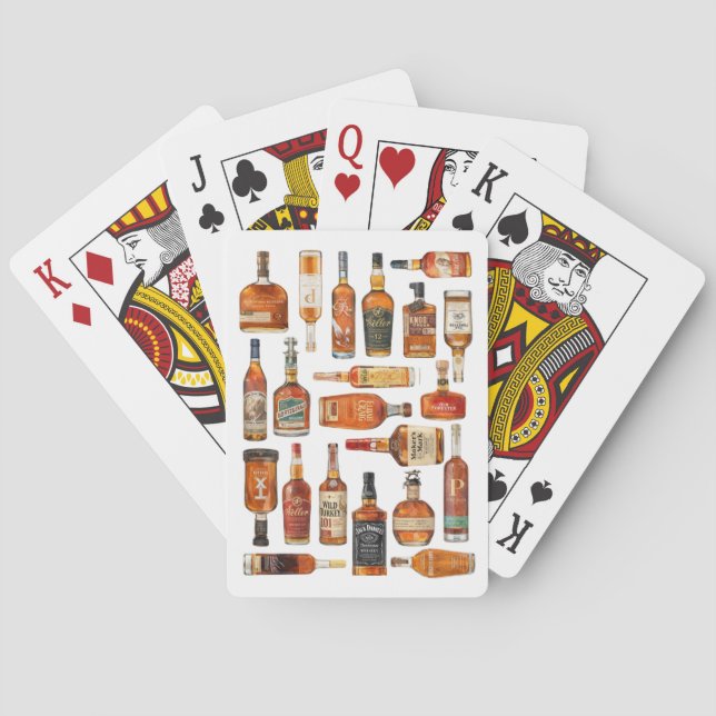 Bourbon Bottle Watercolor Deck of Cards (Back)