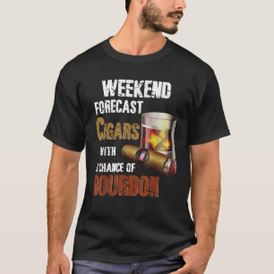Bourbon Cigar Lover Cigars Smokers Whiskey Drinki T-Shirt