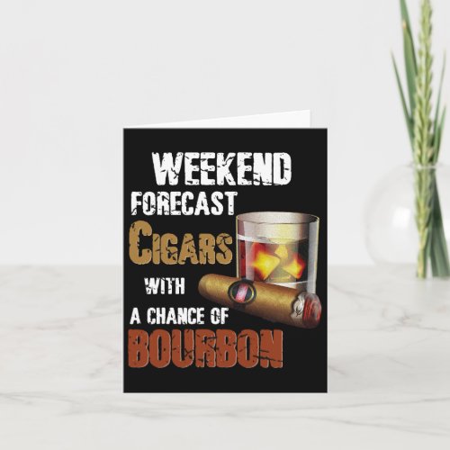 Bourbon Cigar Lover Cigars Smokers Whiskey Drinkin Card