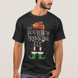 Bourbon Drinking Elf Family Matching Christmas T-Shirt