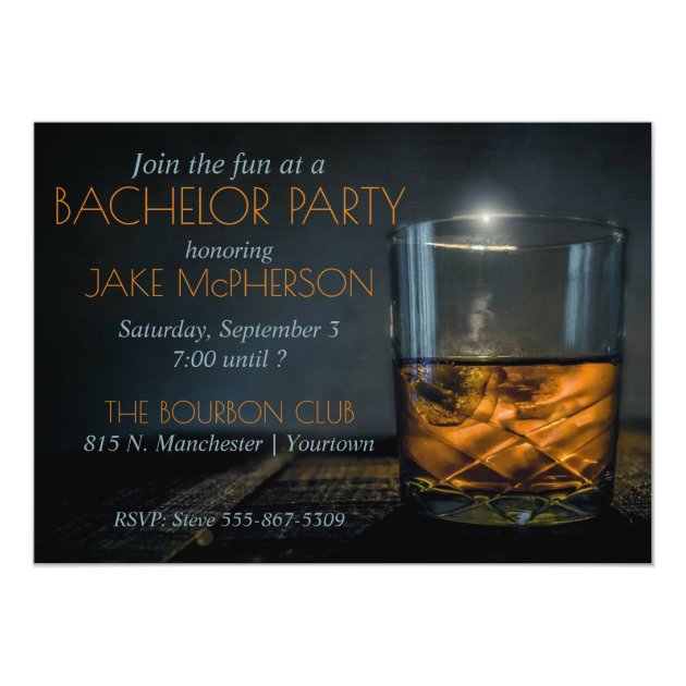 Bourbon Gentleman Plaid Bachelor Invitation