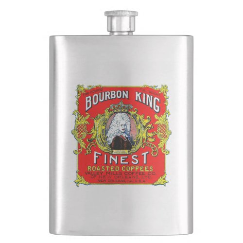 Bourbon King Finest Roasted Coffees Hip Flask