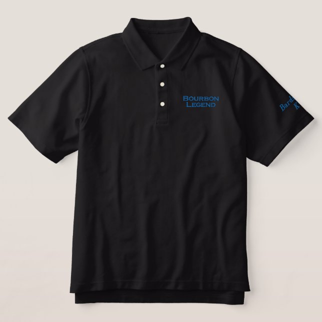 Bourbon Legend Embroidered Men's Polo (Design Front)