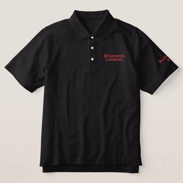 Bourbon Legend Embroidered Men's Polo (Design Front)