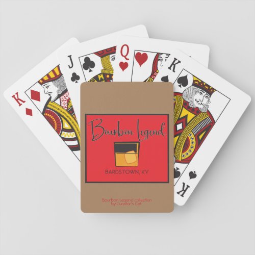 Bourbon Legend on tan  Poker Cards