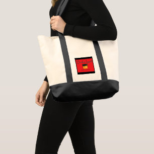 Bourbon Legend with Whiskey Graphic Large Tote Bag