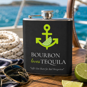 Bourbon Loves Tequila Anchor Lime Margarita Sail Flask