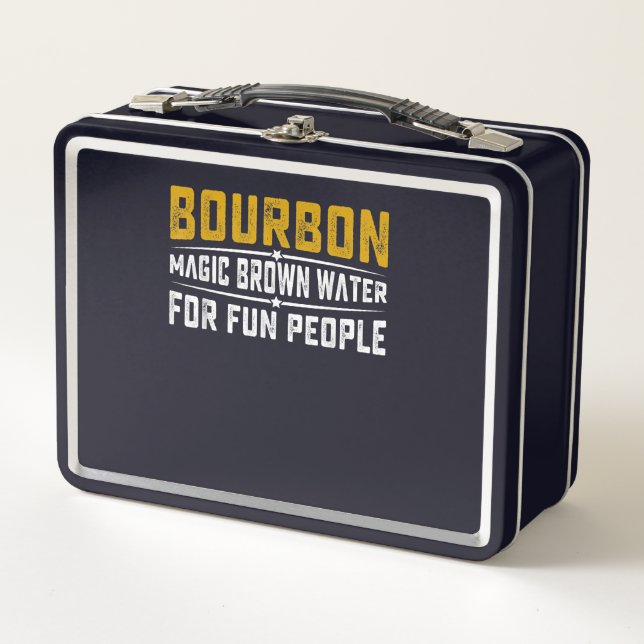 Bourbon Magic Brown Water Fun People - Whiskey Metal Lunch Box (Front)