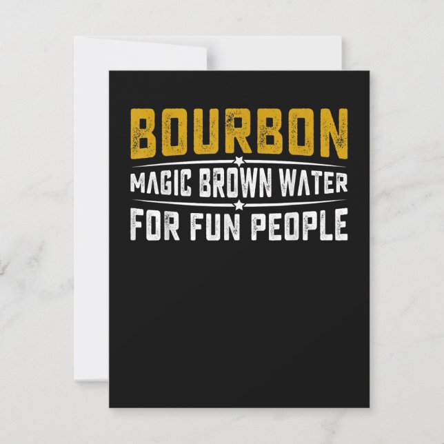 Bourbon Magic Brown Water Fun People - Whiskey Thank You Card (Front)