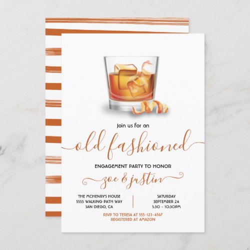 Bourbon Old Fashioned Party Invitation