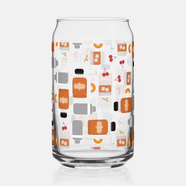 Bourbon Pattern Can Glass (Front)