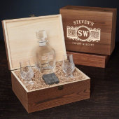 Bourbon Set w/ Stones, Glasses & Marquee Decanter (Open)
