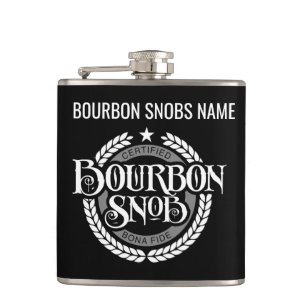 Bourbon Snob - funny whiskey drinker Flask