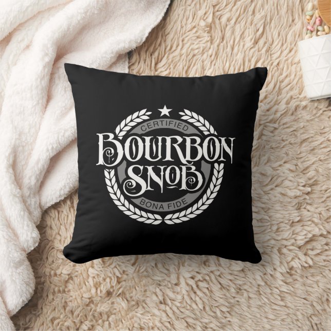 Bourbon Snob - funny whiskey drinker Throw Pillow (Blanket)