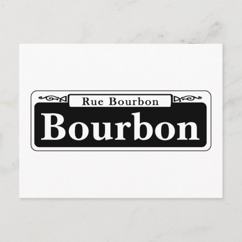 Bourbon St New Orleans Street Sign Postcard
