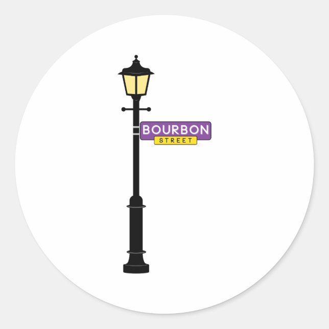 Bourbon Street Classic Round Sticker (Front)
