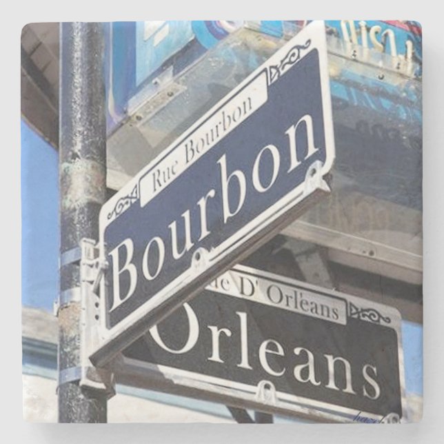 Bourbon Street Coaster, New Orleans Stone Coaster (Front)