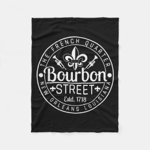 Bourbon Street French Quarter New Orleans Louisian Fleece Blanket