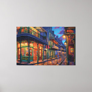 Bourbon Street, New Orleans, Louisiana, Art Canvas Print
