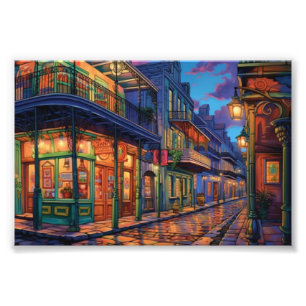 Bourbon Street, New Orleans, Louisiana, Art Photo Print