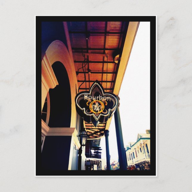 Bourbon Street New Orleans Louisiana Sign Postcard (Front)