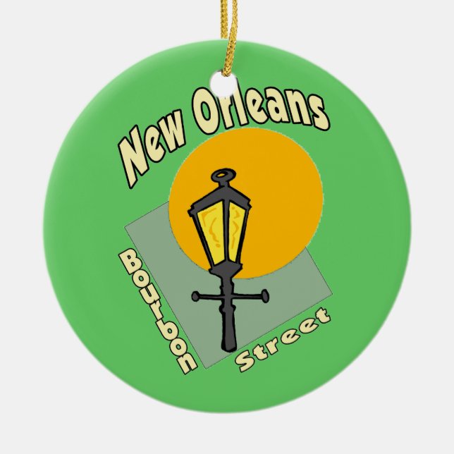 Bourbon Street Sign Ceramic Ornament (Front)