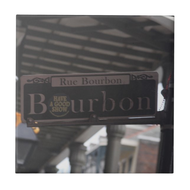 Bourbon Street Sign Ceramic Tile (Front)