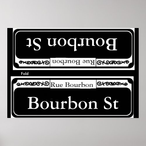 Bourbon Street Sign Fold Template Poster