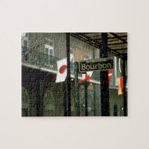 Bourbon Street Sign in New Orleans Jigsaw Puzzle