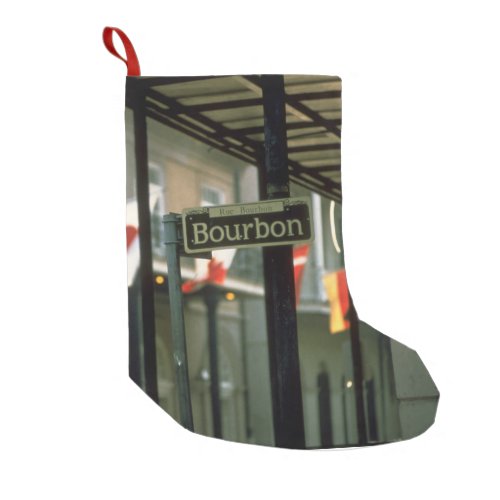 Bourbon Street Sign in New Orleans Small Christmas Stocking