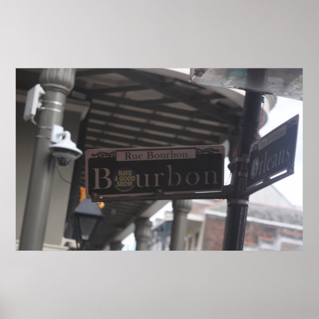 Bourbon Street Sign Poster (Front)