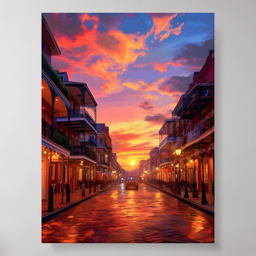 Bourbon Street Sunset Poster
