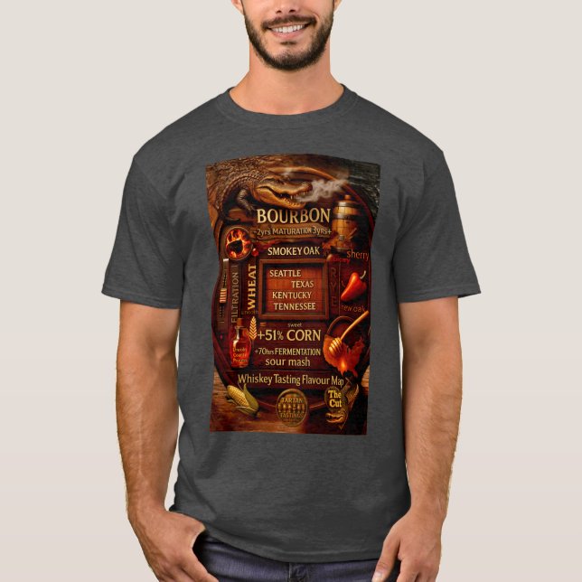 Bourbon Tasting Flavour Map T-Shirt (Front)
