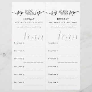 Bourbon Tasting Rating Scorecard Letterhead
