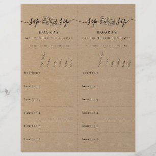Bourbon Tasting Rating Scorecard on Faux Kraft Letterhead