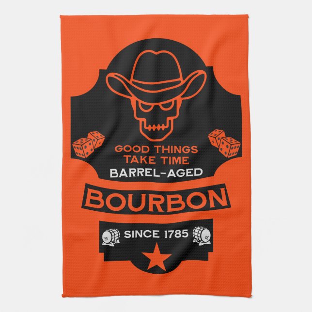 Bourbon Whiskey Art Kitchen Towel (Vertical)