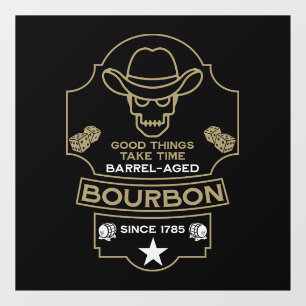 Bourbon Whiskey Art Window Cling