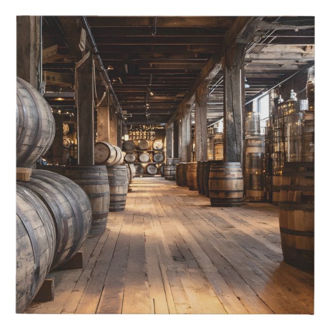 Bourbon whiskey lover barrel Rickhouse Faux Canvas (Front)