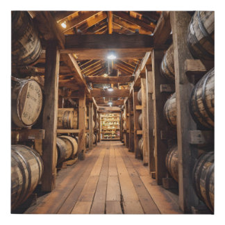 Bourbon whiskey lover barrel Rickhouse Faux Canvas