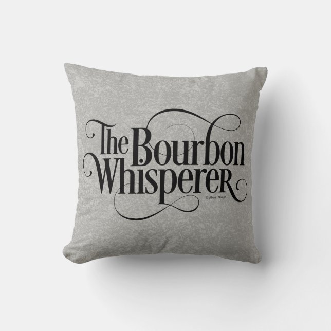 Bourbon Whisperer Throw Pillow (Front)