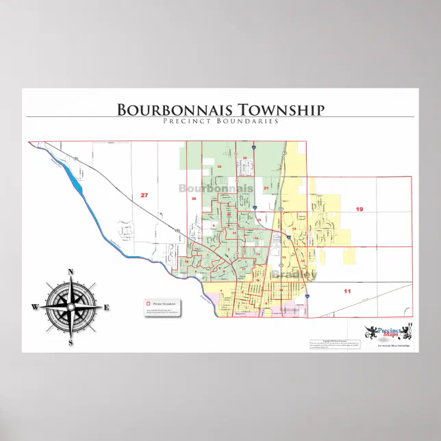 Bourbonnais Township Precinct Map Poster Zazzle