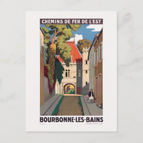 Bourbonne_les_Bains Vintage Poster 1930 Postcard