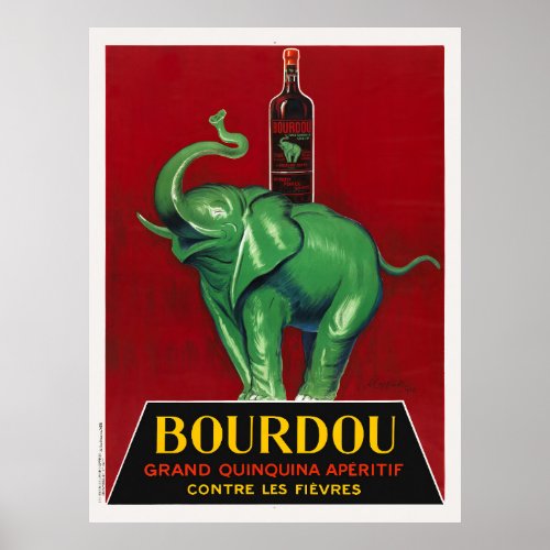 Bourdou Grand Quinquina Apritif France Vintage Poster