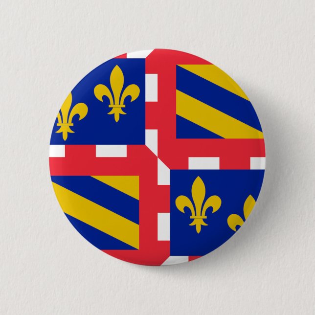Bourgogne (France) Flag Pinback Button (Front)