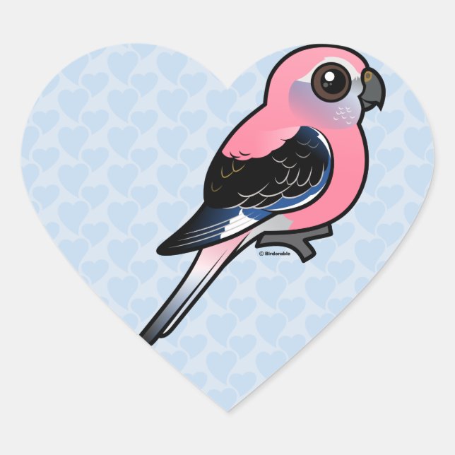 Bourke's Parakeet Heart Sticker (Front)