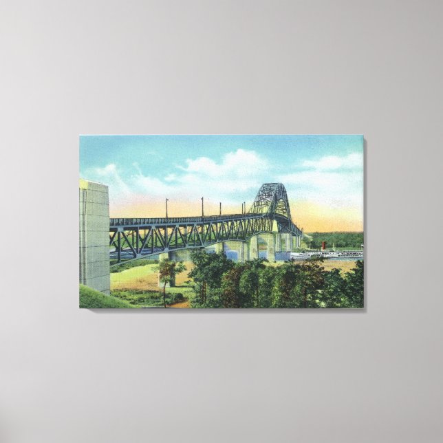 Bourne Bridge over Cape Cod Canal View Canvas Print (Front)