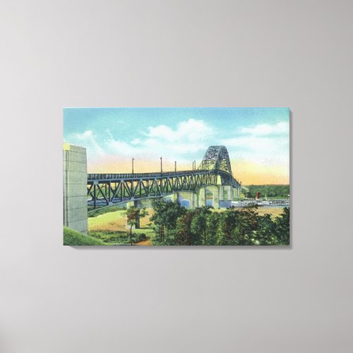 Bourne Bridge over Cape Cod Canal View Canvas Print