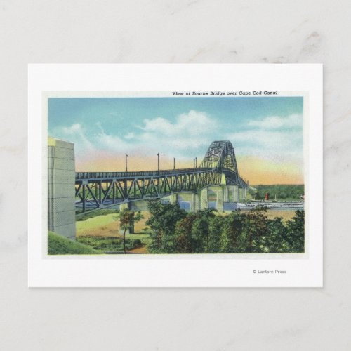 Bourne Bridge over Cape Cod Canal View Postcard