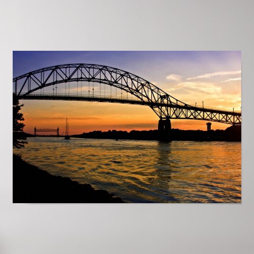 Bourne Bridge Sunset Poster